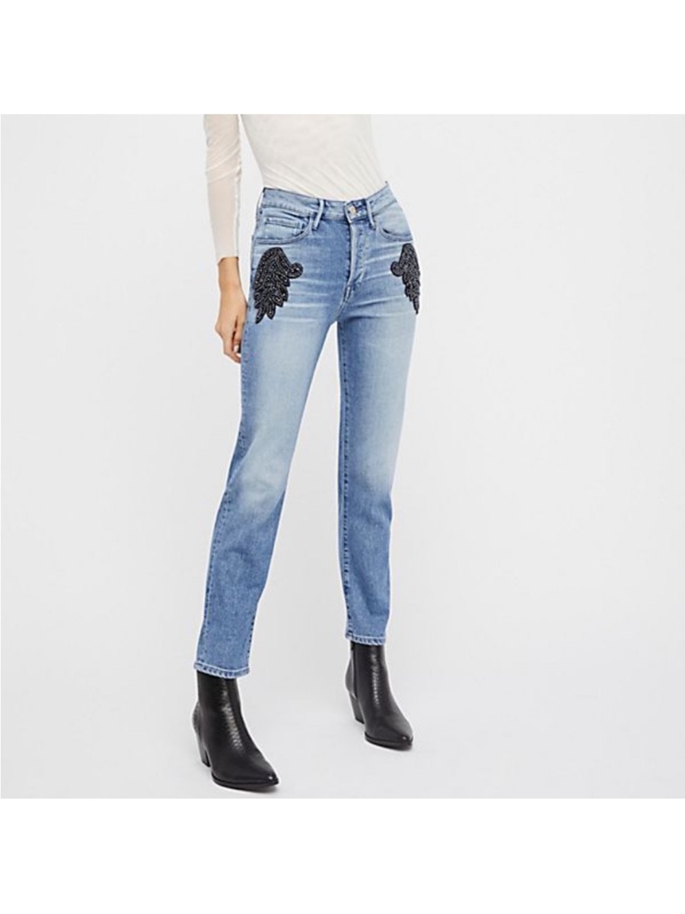 3x1 Burke Beaded Boyfriend Crop Jeans 24
